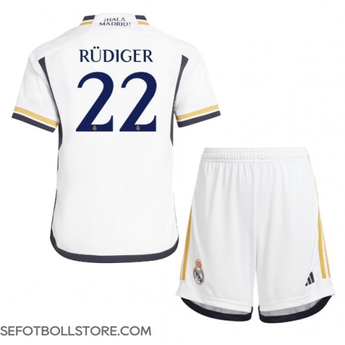 Real Madrid Antonio Rudiger #22 Replika babykläder Hemmaställ Barn 2023-24 Kortärmad (+ korta byxor)